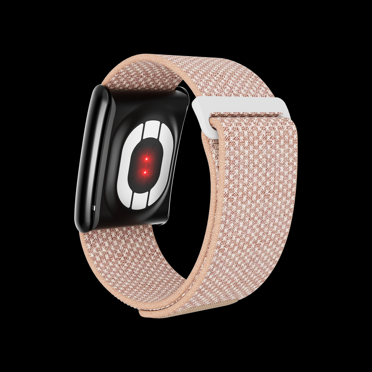 NOW Band Beige - underside showing optical heart rate and SpO2 sensor array