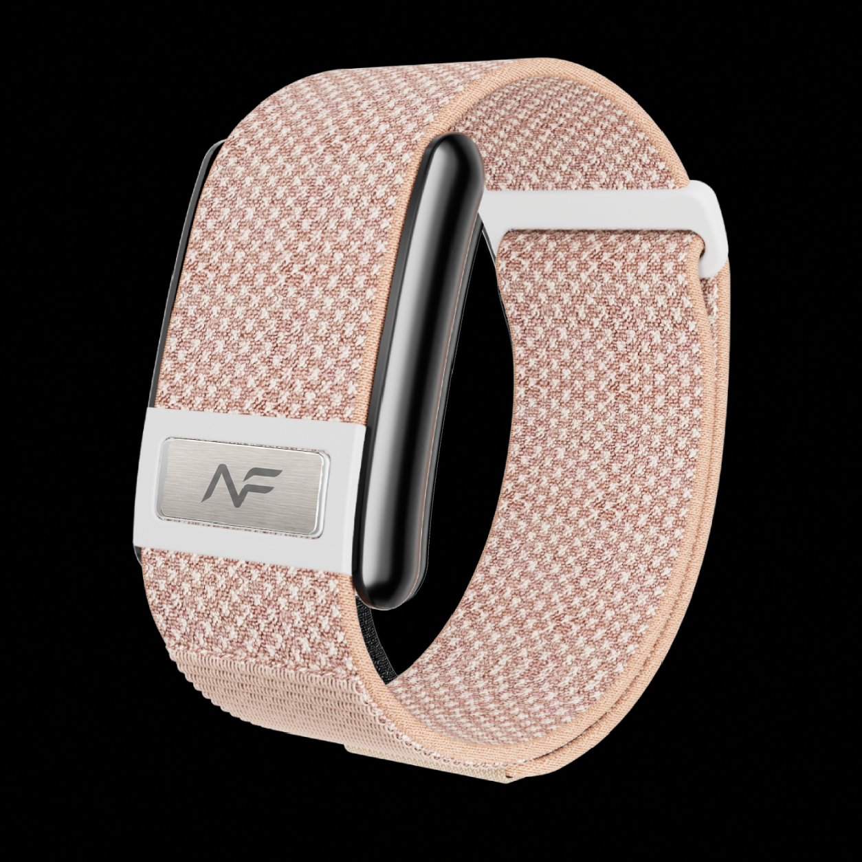 NOW Band Beige - beige nylon loop fitness band with NF logo