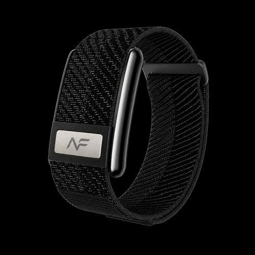 NOW Band - black nylon loop fitness band with NF logo